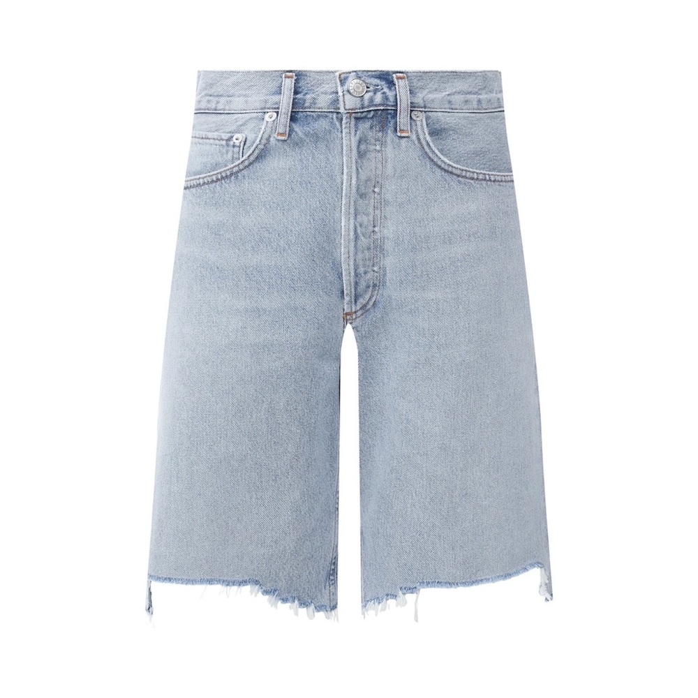 Agolde 90’s Loose Fit Short Mid Length Distressed Raw Hem In Digit NWT